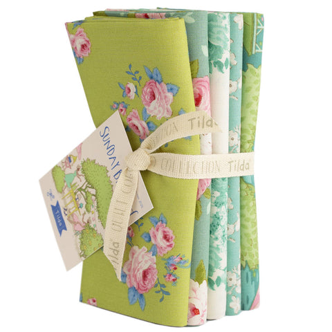 SUNDAY BRUNCH Lime Teal Fat Quarter Bundle (Factory Cut) - PRE ORDER (Feb 2025)