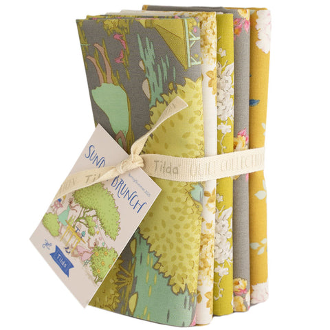 SUNDAY BRUNCH Grey Yellow Fat Quarter Bundle (Factory Cut) - PRE ORDER (Feb 2025)