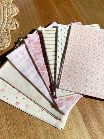 CURATED Fat Quarter Bundle 7 Pastel Florals & Blenders - NEW ARRIVAL