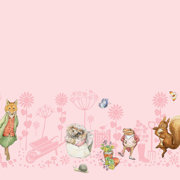 PETER RABBIT & FRIENDS Border Print Pink - PRE-ORDER (Jan 2025)