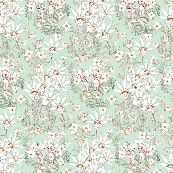 MAY GIBBS COLLECTION Pastel Flowers Mint - PRE ORDER (March 2025)