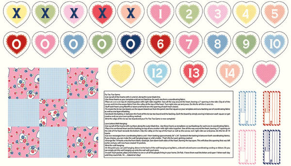 LOVE LETTERS Tic Tac Toe and Labels - SALE $11.00 per panel