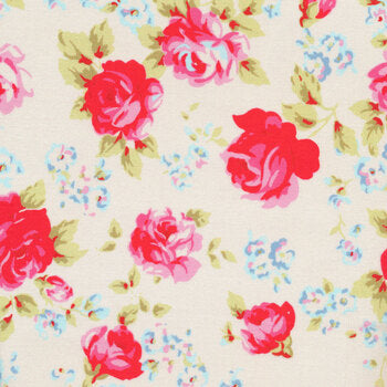 POSIE Main Floral Cream - FAT QUARTER