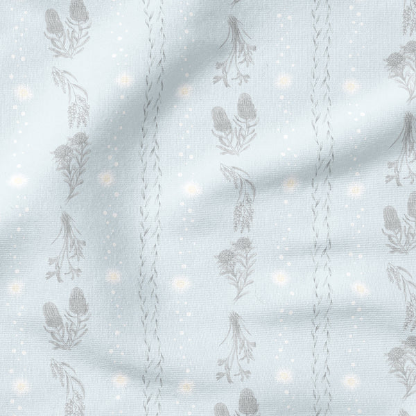 LITTLE AUSSIE FRIENDS Botanical Stripe Blue - FAT QUARTER